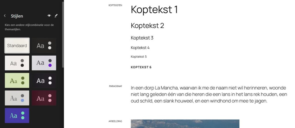 Twenty Twenty-Five: stijlen kiezen