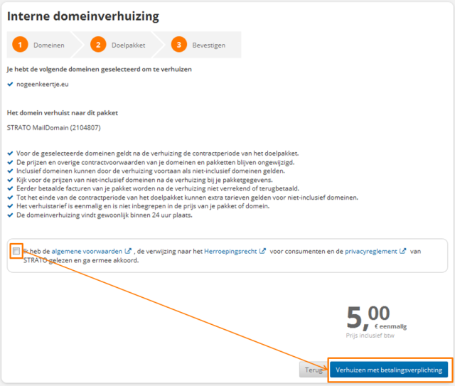 Strato domein verhuizen